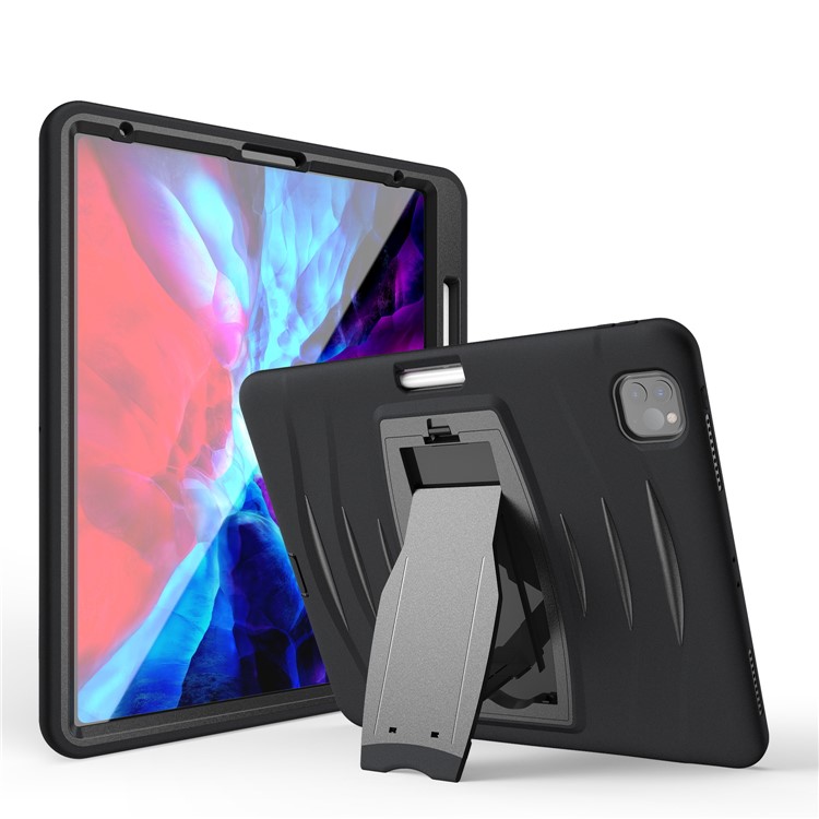 Hard PC + TPU Multi-function Cover Case with Kickstand and Pen Slot for iPad Pro 12.9-inch (2018) - Black-4