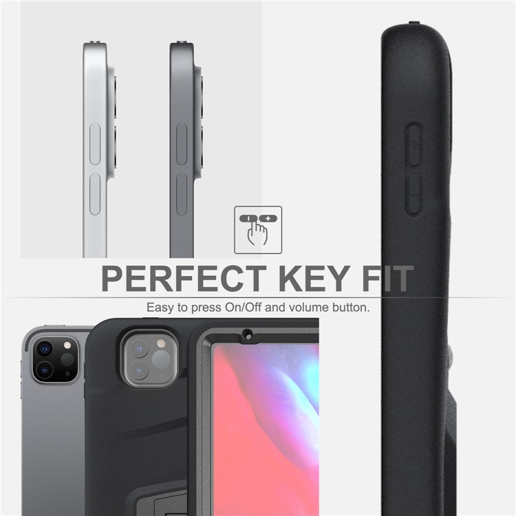 Hard PC + TPU Multi-function Cover Case with Kickstand and Pen Slot for iPad Pro 12.9-inch (2018) - Black-9