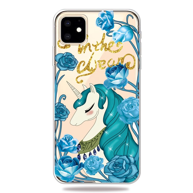 

Печать С Рисунком Прозрачная Крышка Телефона ТПУ Для Iphone (2019) 6,1-дюймовый - Единорог, iPhone 11 6.1 inch