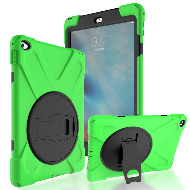 

360° Swivel PC + Silicone Combo Kickstand Tablet Shell for Apple iPad Air 2 - Green, iPad Air 2