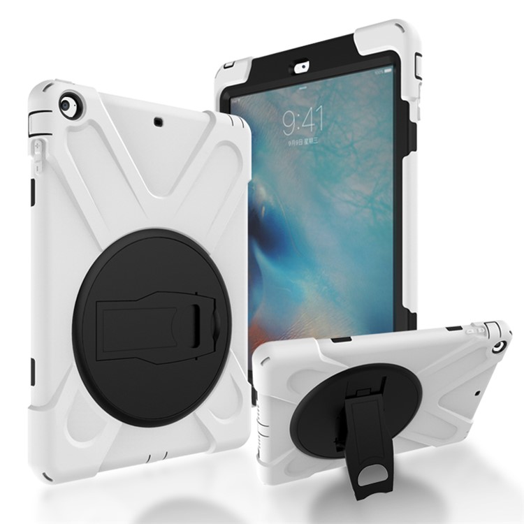 

Поворотный На 360 ° ПК + Силиконовый Комбинированный Чехол-подставка Для Apple Ipad Air (2013) - Белый, iPad Air (2013)