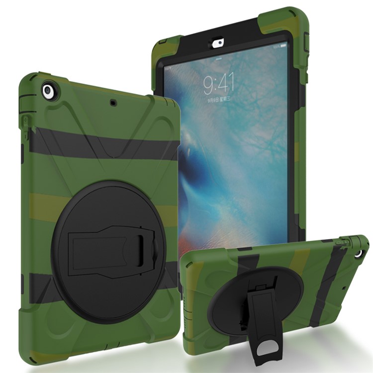 

360° Swivel PC + Silicone Combo Kickstand Case for Apple iPad Air (2013) - Camouflage, iPad Air (2013)