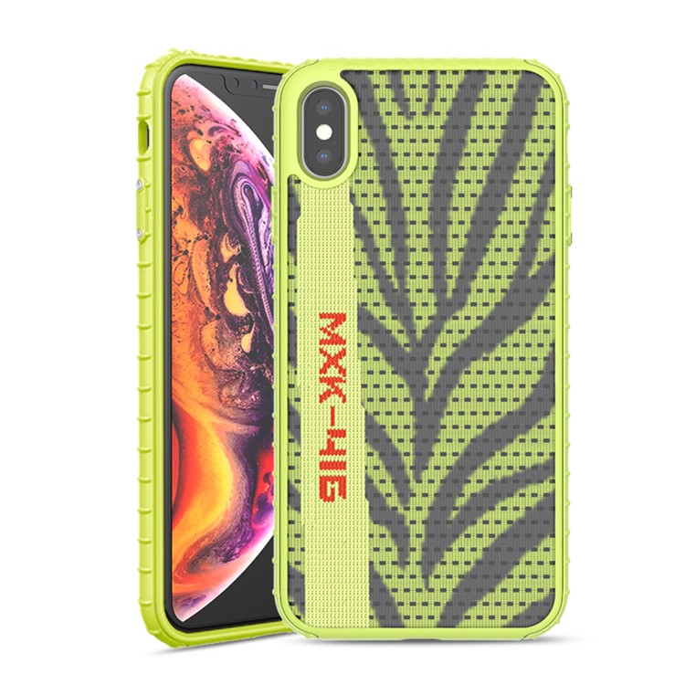 

IPAKY Hard Plastic + TPU + Cloth Hybrid Phone Case for iPhone XS / X - Green, iPhone XS 5.8 inch