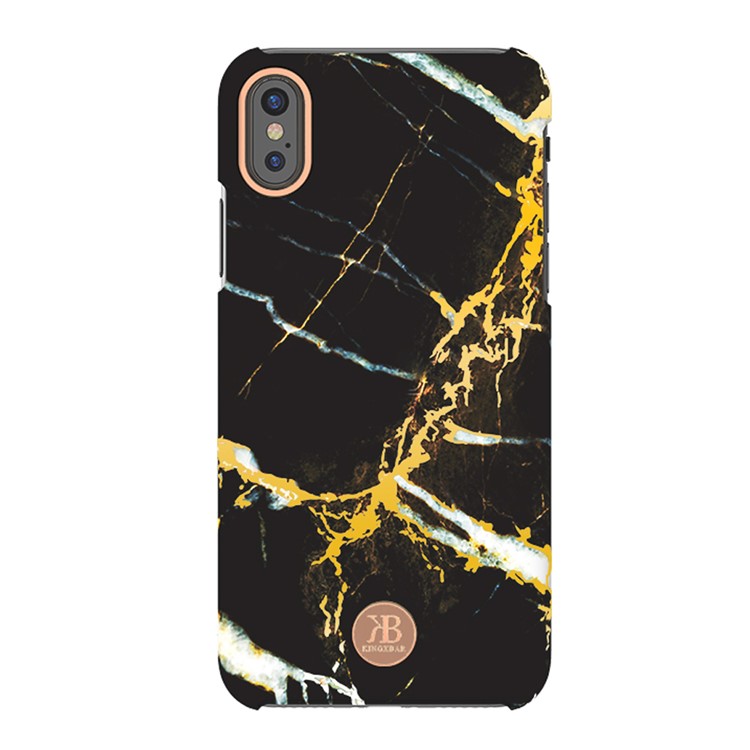 

KINGXBAR Marble Pattern Drop-proof Hard PC Phone Case for iPhone XS / X - Black, iPhone XS 5.8 inch