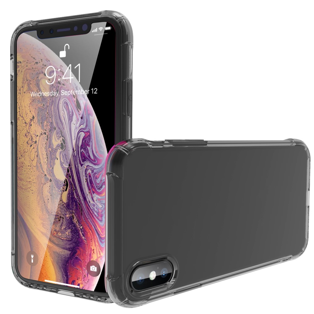 LEEU DESIGN Air Cushion Shockproof TPU Casing with Voice Conversion Jack for iPhone X/XS 5.8 inch - Black-2