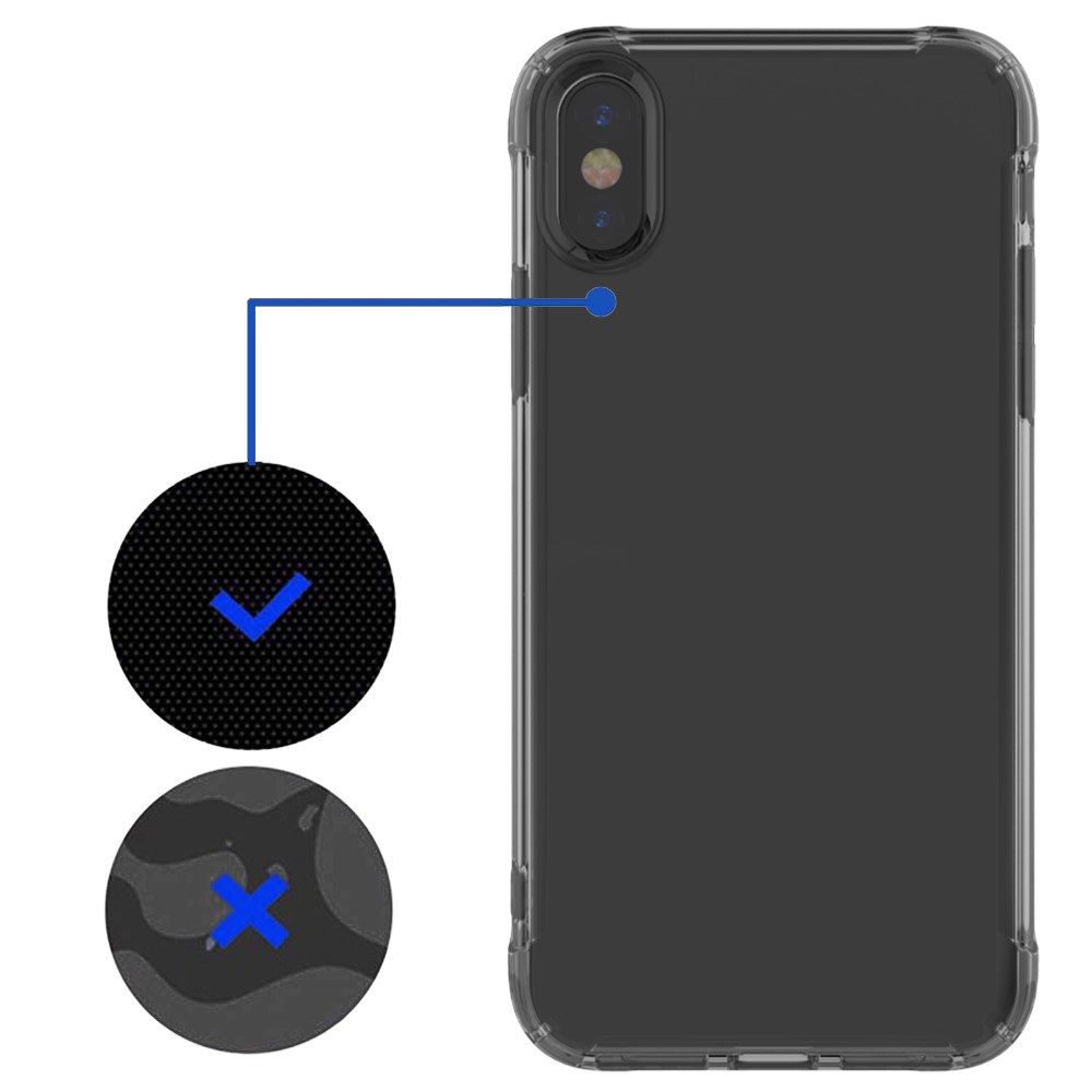 LEEU DESIGN Air Cushion Shockproof TPU Casing with Voice Conversion Jack for iPhone X/XS 5.8 inch - Black-24