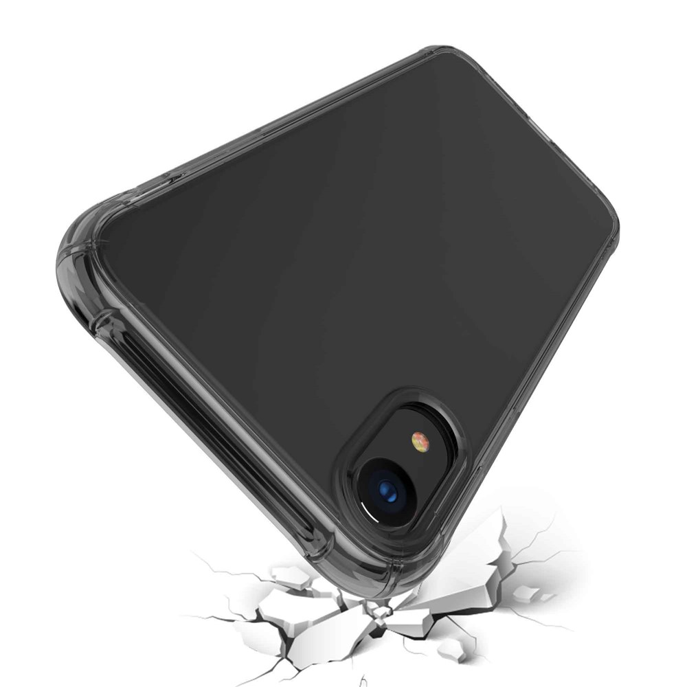 LEEU Design Cushion Air Cushion TPU Caixa TPU Tampa Com Conector de Conversão de Voz Para Iphone XR 6,1 Polegadas - Preto