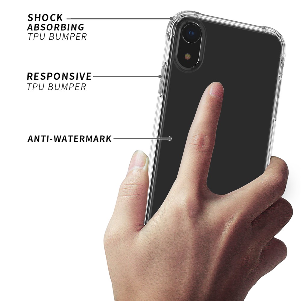 Custodia In TPU Antiurto Per Cuscino D'aria LEEU DESIGN Con Jack Di Conversione Vocale Per IPhone XR Da 6,1 Pollici - Trasparente-3