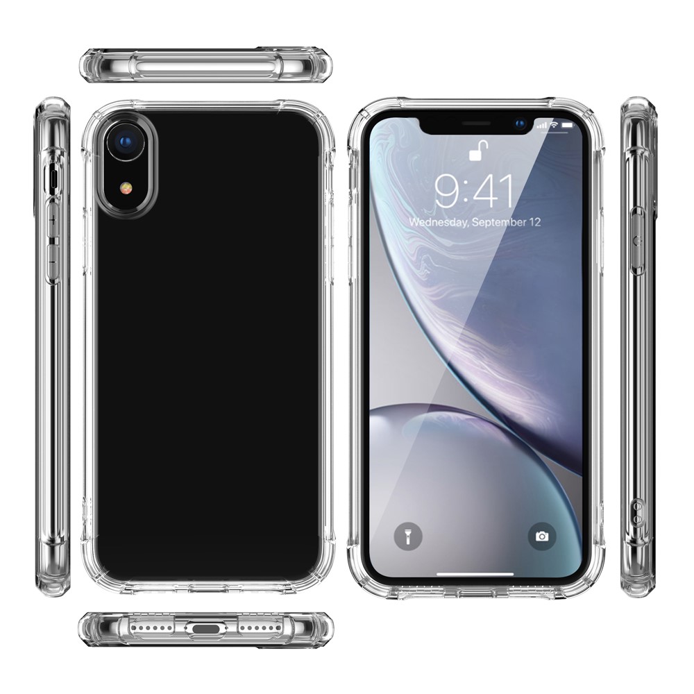 Custodia In TPU Antiurto Per Cuscino D'aria LEEU DESIGN Con Jack Di Conversione Vocale Per IPhone XR Da 6,1 Pollici - Trasparente-6