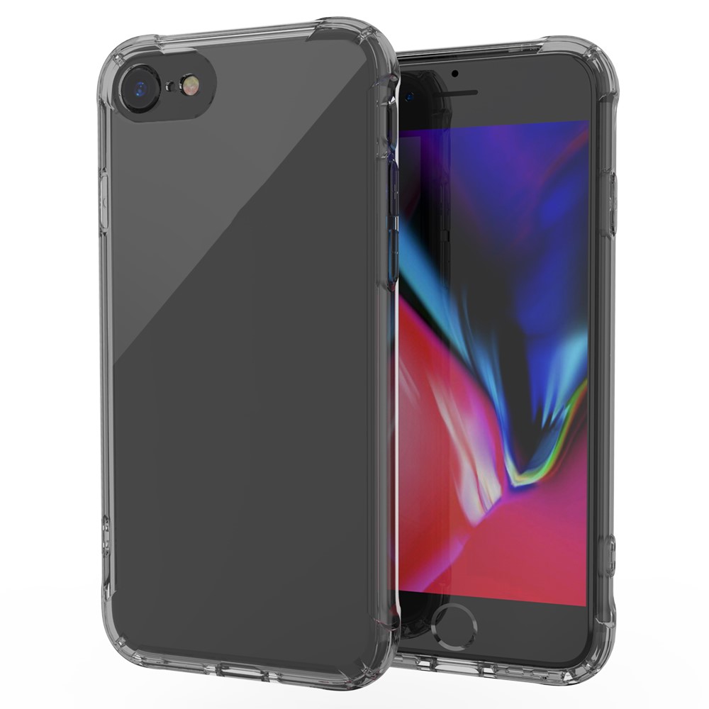 LEEU Design Air Cushion TPU Casting Cashing à Prova de Choque Com Conector de Conversão de Voz Para Iphone 8/7/SE (2020)/SE (2022) 4,7 Polegadas - Preto