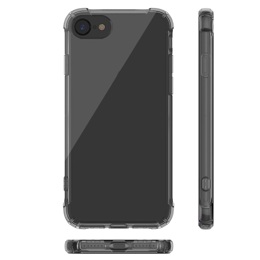 Leeu Design Air Cushion Shockproofproping Tpu Tpu Tpu Boîtier Avec Une Prise de Conversion Vocale Pour Iphone 8/7 / se (2020) / se (2022) 4,7 Pouces - le Noir