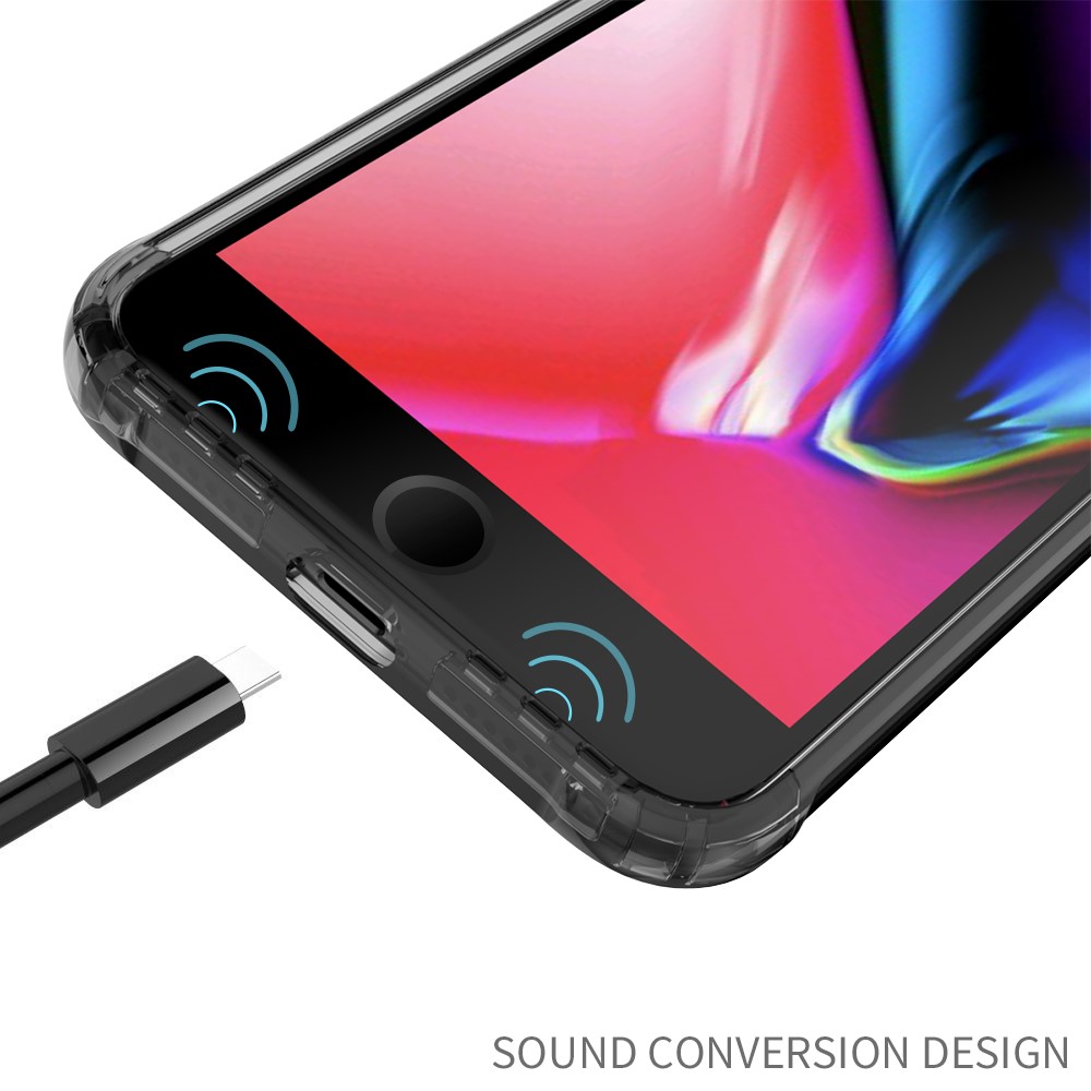 Leeu Design Air Pushion Stoßdichter TPU -telefonschale Mit Sprachumwandlungsbuchse Für Iphone 7 Plus/8 Plus 5,5 Zoll - Schwarz