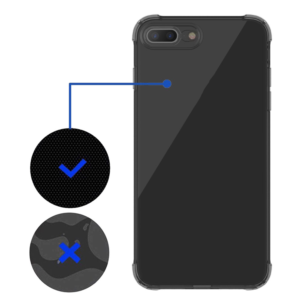 LEEU Design Air Cushion TPU Phone Phone Shell Com Conector de Conversão de Voz Para Iphone 7 Plus/8 Plus 5,5 Polegadas - Preto