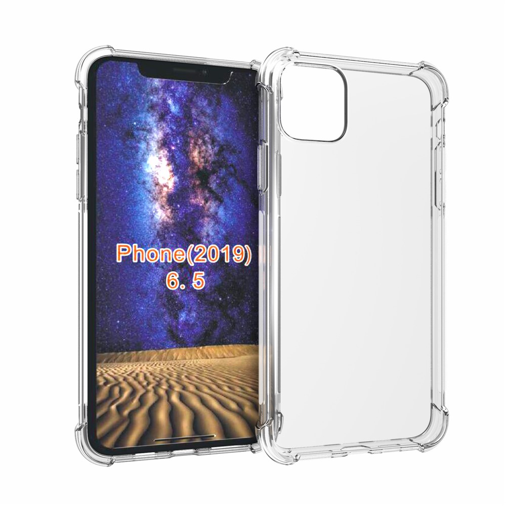 Clear Shock Absorption Soft TPU Phone Case for iPhone (2019) 6.5-inch - Transparent-1