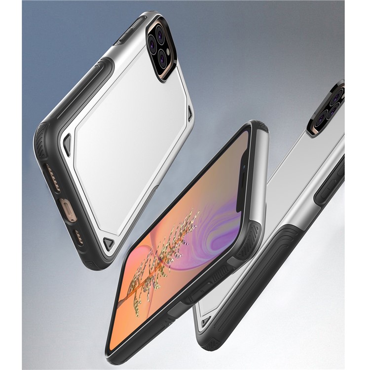 Plastic + TPU Hybrid Rugged Armor Case for iPhone (2019) 6.5-inch - Silver-4