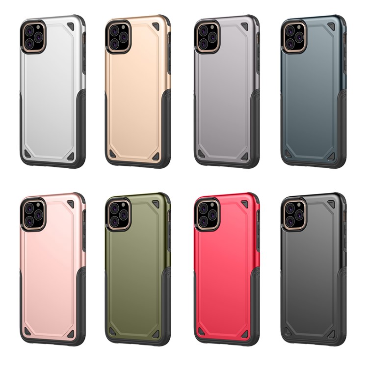 Plastic + TPU Hybrid Rugged Armor Case for iPhone (2019) 6.5-inch - Silver-9