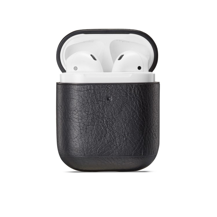 Retro Style Litch Texture Leather Protective Case for Apple AirPods with Charging Case (2019) / AirPods with Charging Case (2016) - Black-1