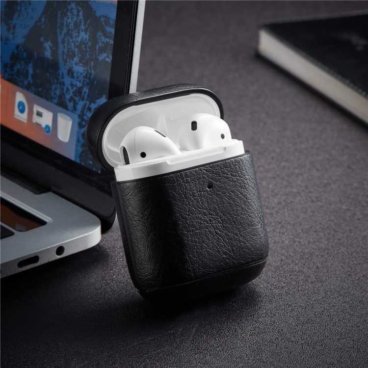 Retro Style Litch Texture Leather Protective Case for Apple AirPods with Charging Case (2019) / AirPods with Charging Case (2016) - Black-10