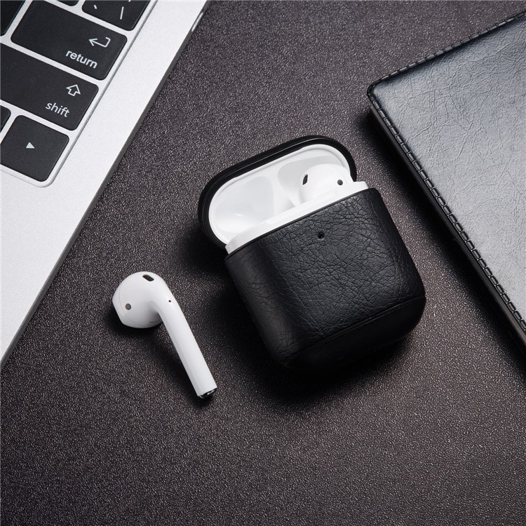 Retro Style Litch Texture Leather Protective Case for Apple AirPods with Charging Case (2019) / AirPods with Charging Case (2016) - Black-8