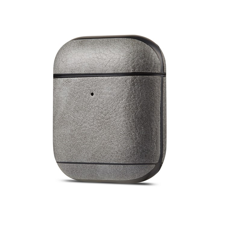 Retro Style Litch Texture Leather Protective Case for Apple AirPods with Charging Case (2019) /AirPods with Wireless Charging Case (2019) / AirPods with Charging Case (2016) - Grey-2