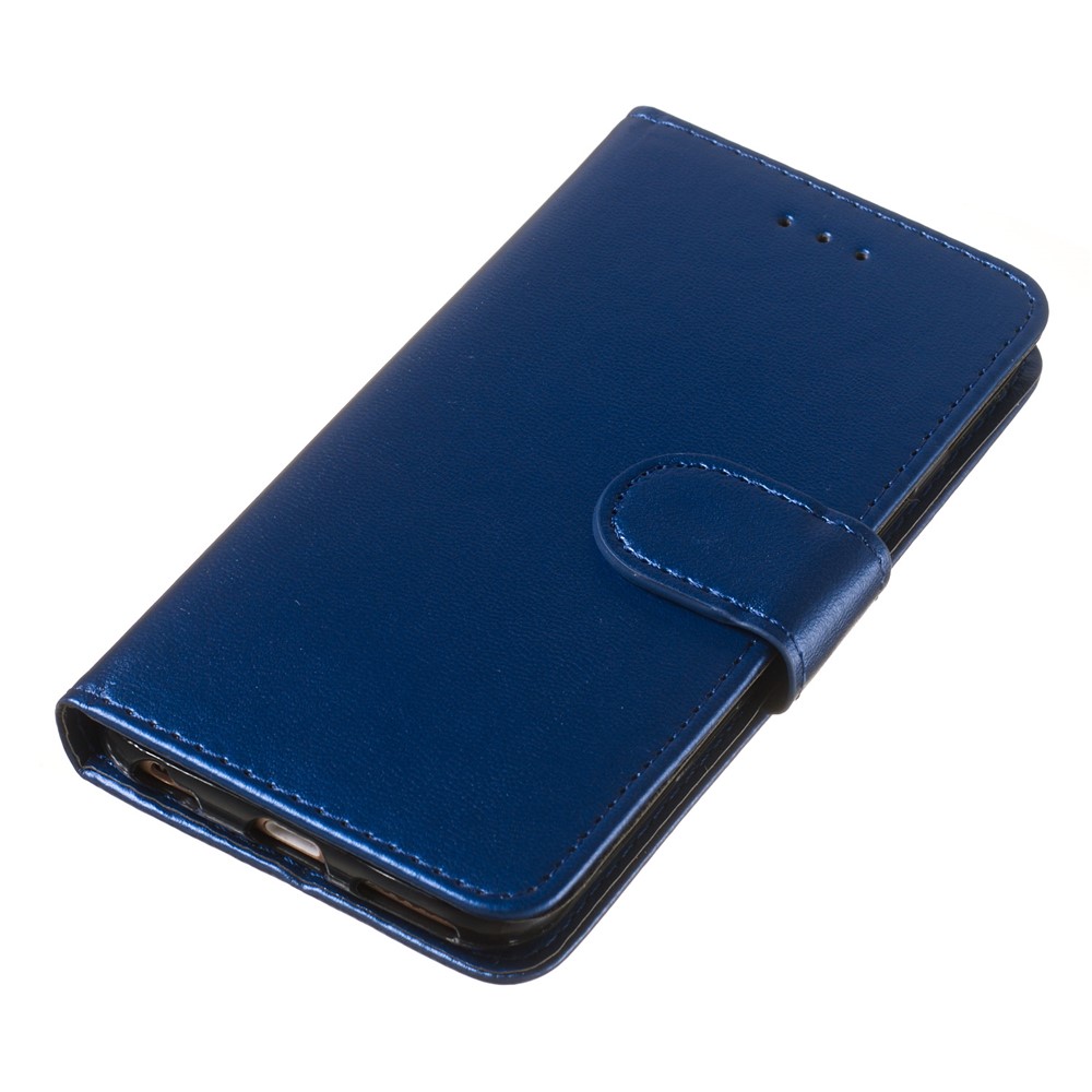 Puro de Billetera de Cuero de Color Case de la Caja Del Teléfono Celular Para el Iphone 6 / 6s 4.7 Pulgadas - Azul-5