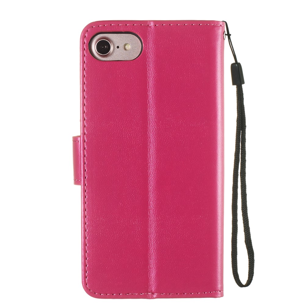 Wallet Leather Stand Mobile Phone Case for iPhone 7 4.7 inch - Rose-4