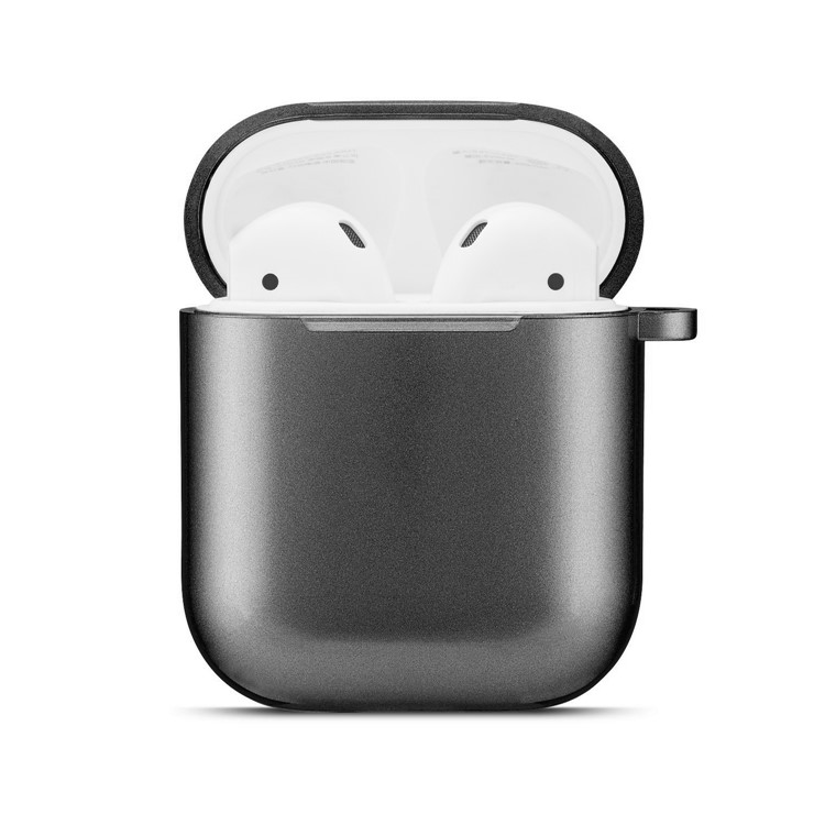 Rubberized TPU Case for Apple AirPods with Wireless Charging Case (2019) / AirPods with Charging Case (2019) (2016) - Black-1