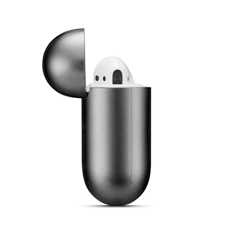 Rubberized TPU Case for Apple AirPods with Wireless Charging Case (2019) / AirPods with Charging Case (2019) (2016) - Black-2