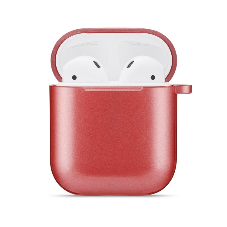 Rubberized TPU Case for Apple AirPods with Wireless Charging Case (2019) / AirPods with Charging Case (2019) (2016) - Red-1
