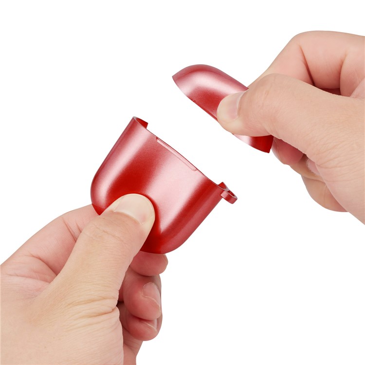 Rubberized TPU Case for Apple AirPods with Wireless Charging Case (2019) / AirPods with Charging Case (2019) (2016) - Red-14