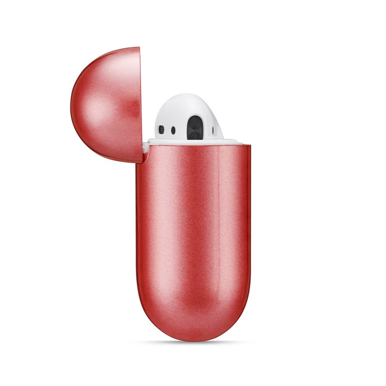 Rubberized TPU Case for Apple AirPods with Wireless Charging Case (2019) / AirPods with Charging Case (2019) (2016) - Red-2