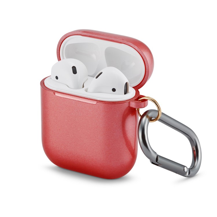 Rubberized TPU Case for Apple AirPods with Wireless Charging Case (2019) / AirPods with Charging Case (2019) (2016) - Red-9