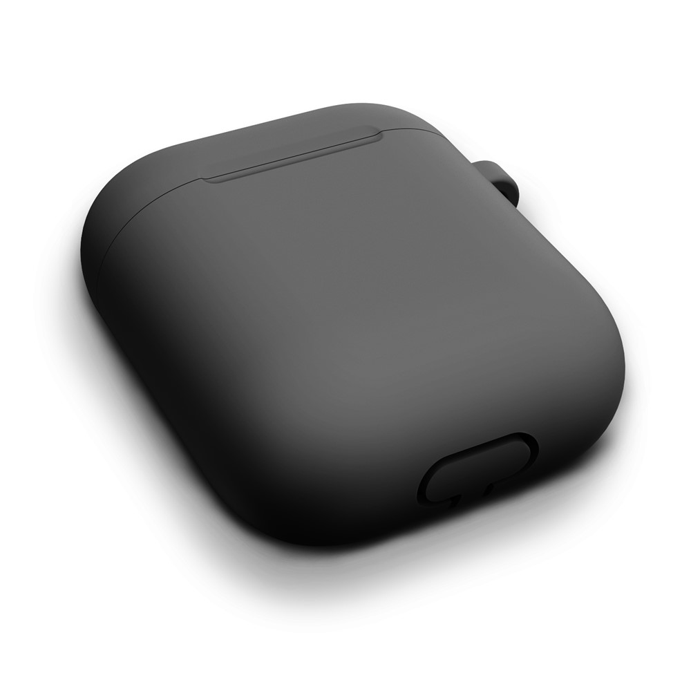 Étui De Silicone Épaissi Pour AirPods Apple Avec Étui De Charge Sans Fil (2019) / Airpods Avec Cas De Charge (2019) (2016) - Noir