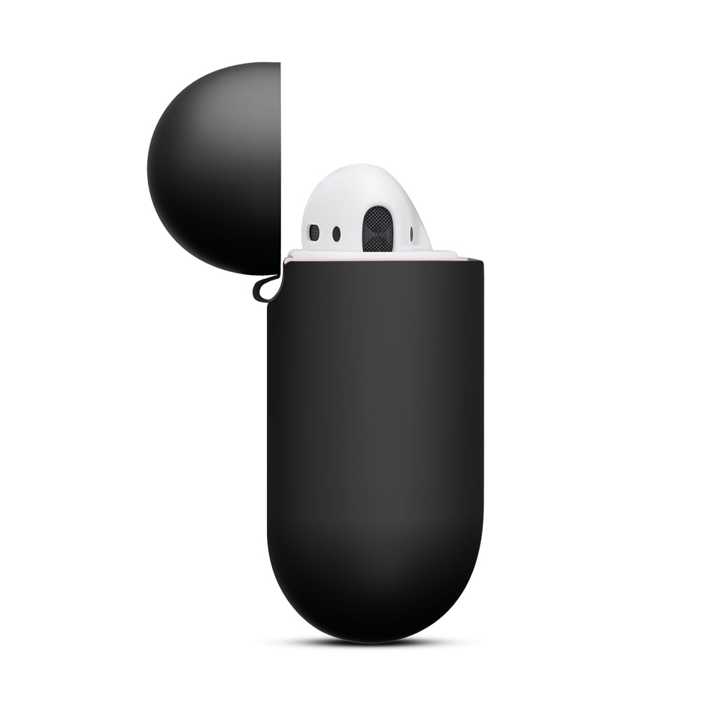 Étui De Silicone Épaissi Pour AirPods Apple Avec Étui De Charge Sans Fil (2019) / Airpods Avec Cas De Charge (2019) (2016) - Noir