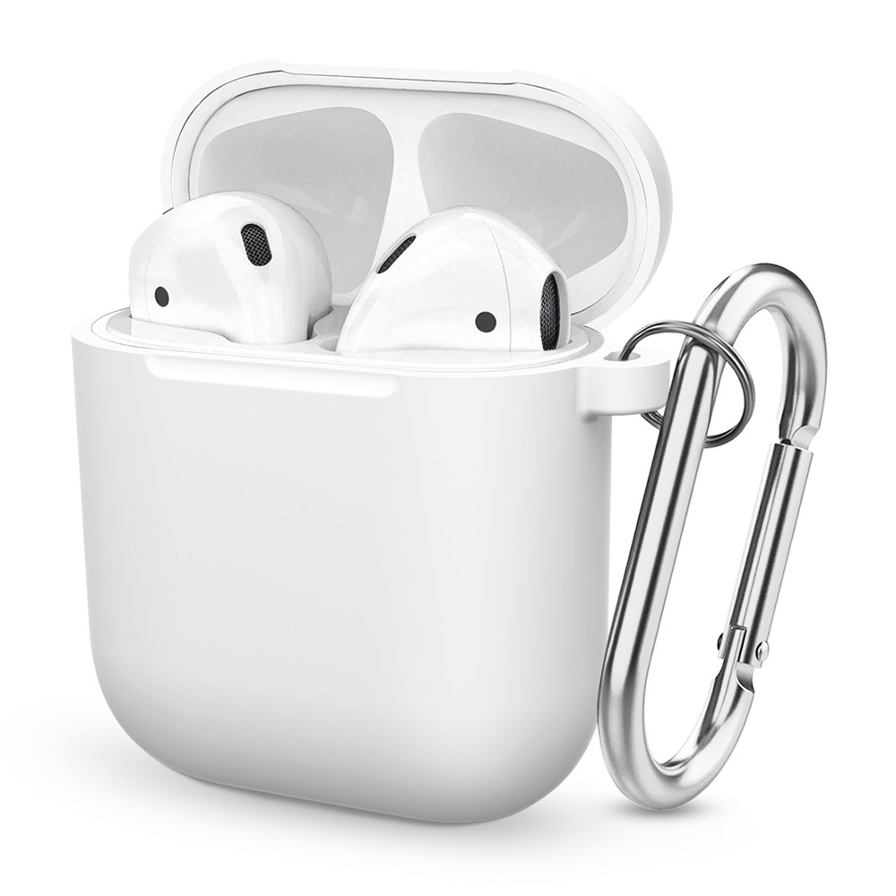 Thickened Silicone Case for Apple AirPods with Wireless Charging Case (2019) / AirPods with Charging Case (2019) (2016) - White-1