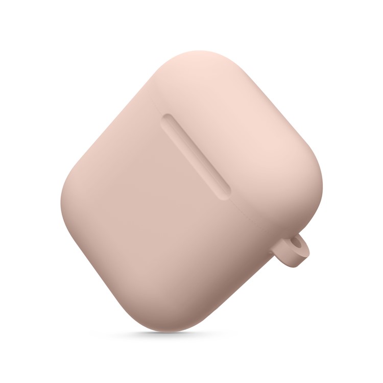 Thickened Silicone Case for Apple AirPods with Wireless Charging Case (2019) / AirPods with Charging Case (2019) (2016) - Light Pink-4