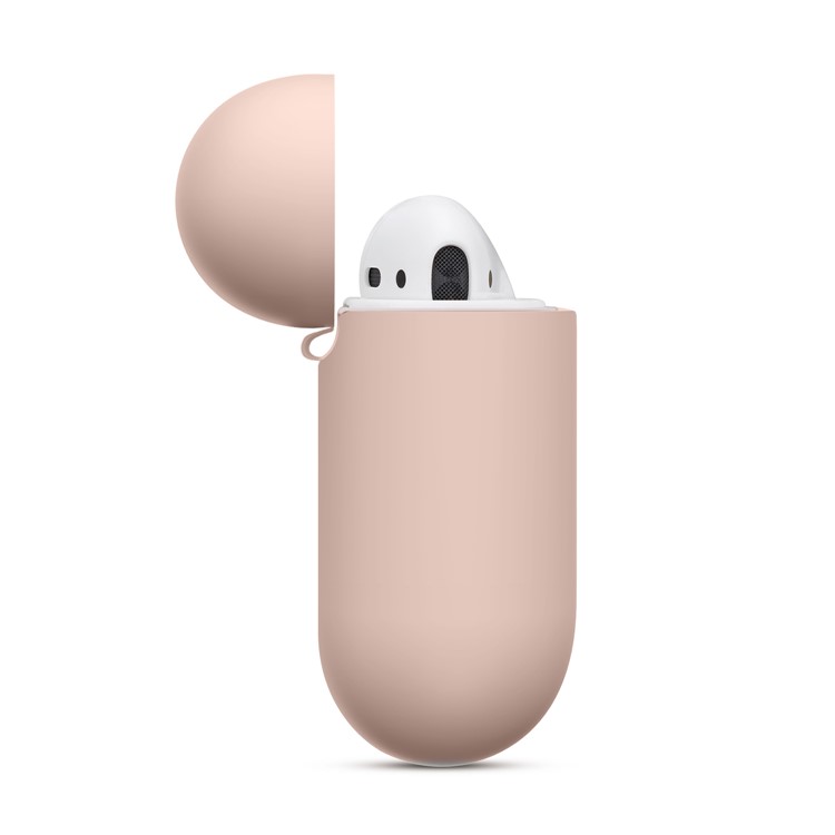Thickened Silicone Case for Apple AirPods with Wireless Charging Case (2019) / AirPods with Charging Case (2019) (2016) - Light Pink-7