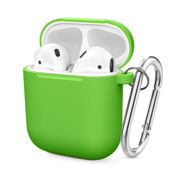 Thickened Silicone Case for Apple AirPods with Wireless Charging Case (2019) / AirPods with Charging Case (2019) (2016) - Green-1