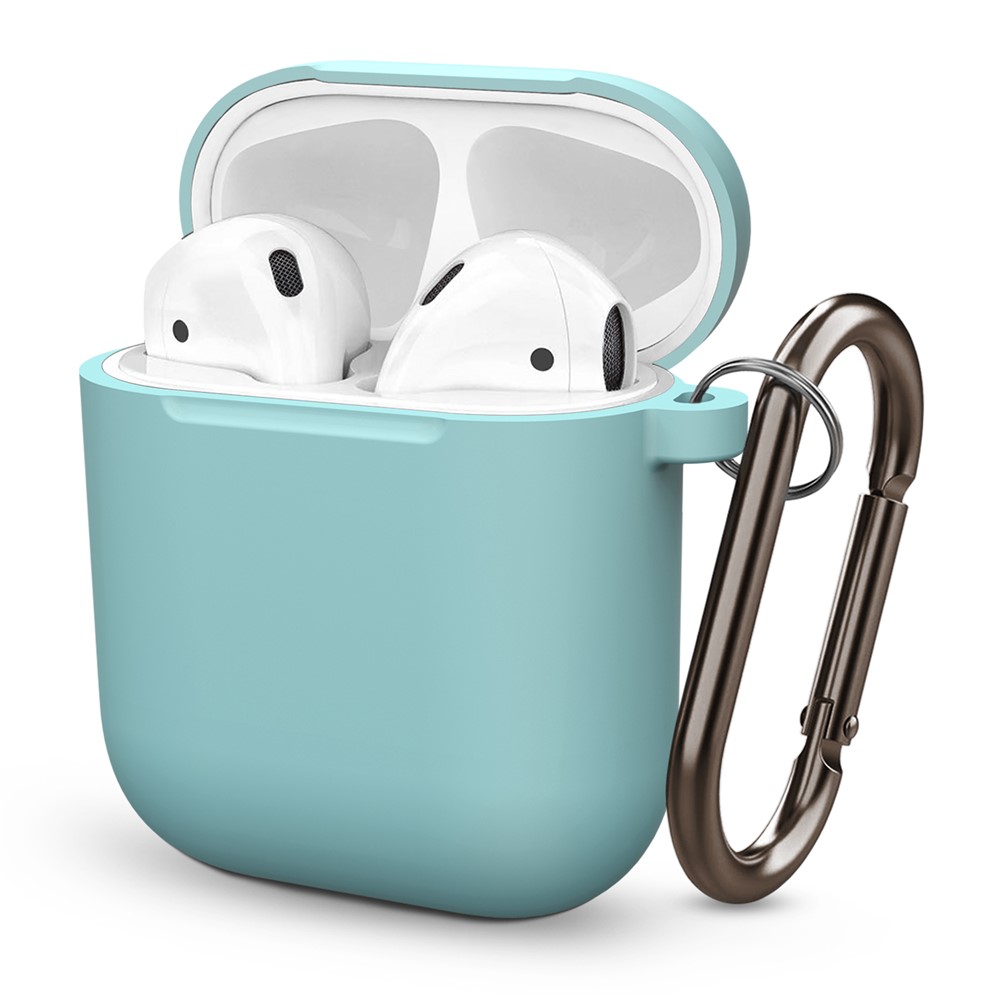 Thickened Silicone Case for Apple AirPods with Wireless Charging Case (2019) / AirPods with Charging Case (2019) (2016) - Cyan-1