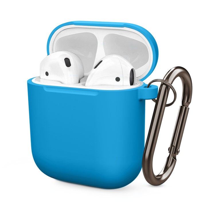 Thickened Silicone Case for Apple AirPods with Wireless Charging Case (2019) / AirPods with Charging Case (2019) (2016) - Sky Blue-1