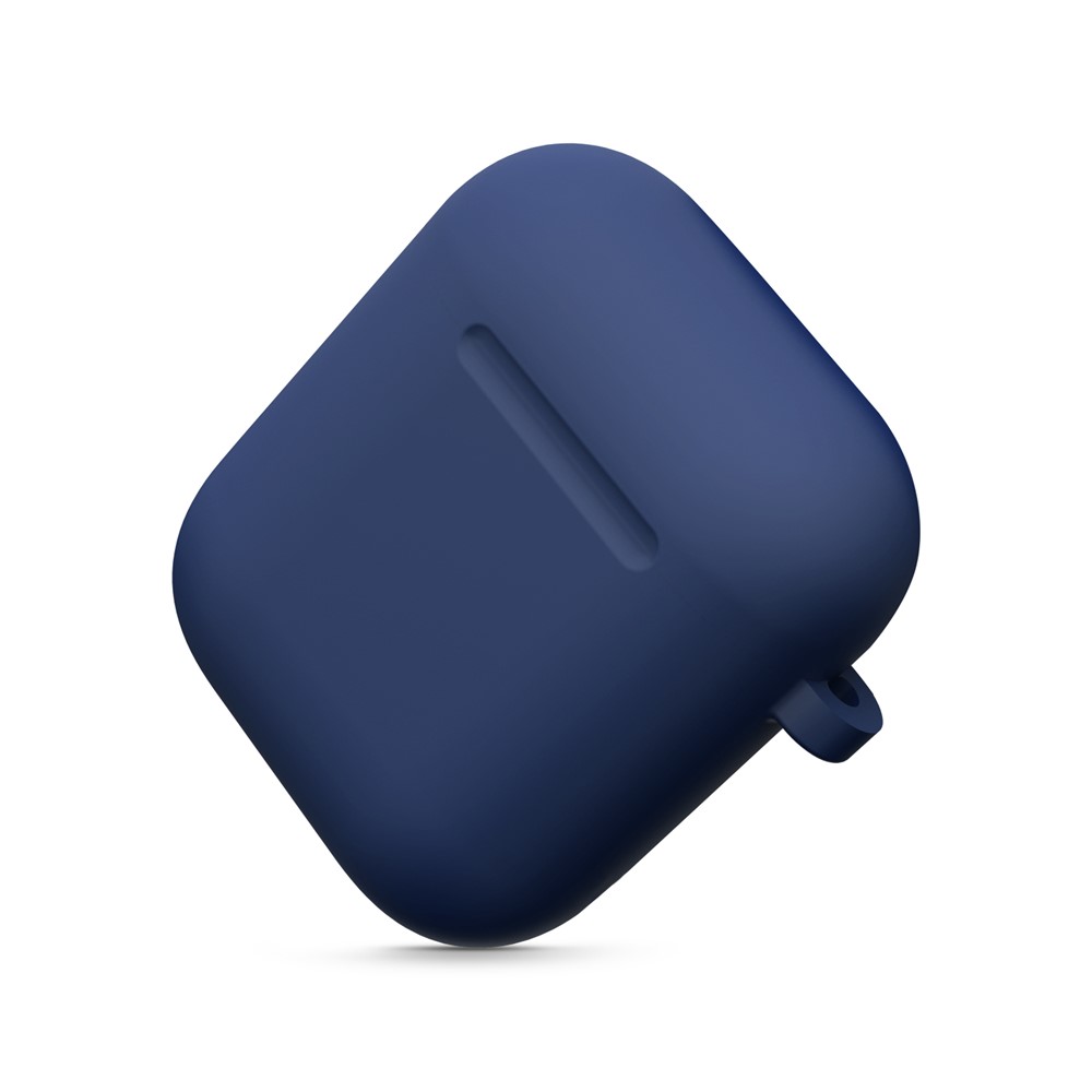 Custodia In Silicone Addensato Per Apple AirPods Con Custodia Di Ricarica Wireless (2019) / AirPods Con Custodia Di Ricarica (2019) (2016) - Blu Scuro-4