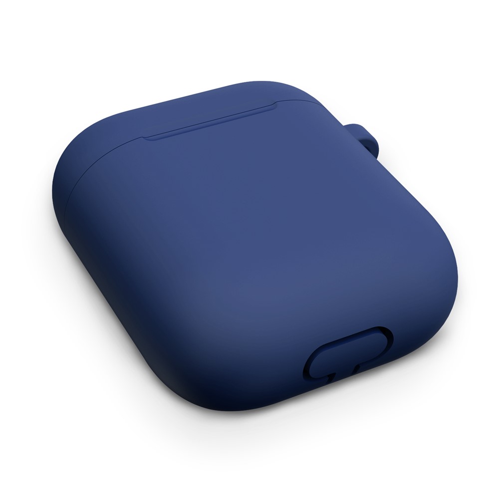 Thickened Silicone Case for Apple AirPods with Wireless Charging Case (2019) / AirPods with Charging Case (2019) (2016) - Dark Blue-5