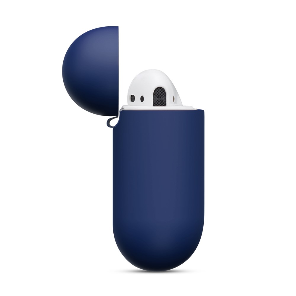 Custodia In Silicone Addensato Per Apple AirPods Con Custodia Di Ricarica Wireless (2019) / AirPods Con Custodia Di Ricarica (2019) (2016) - Blu Scuro-7