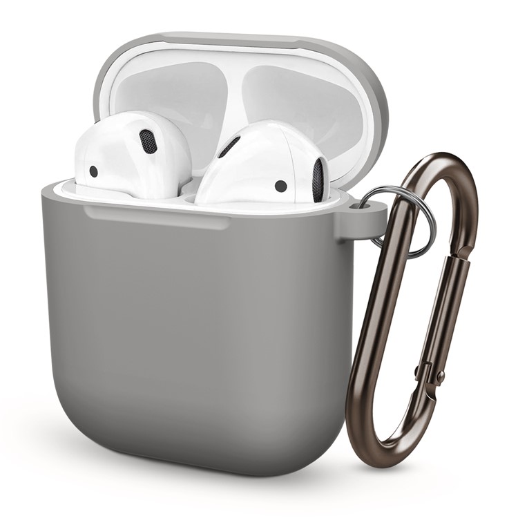 Thickened Silicone Case for Apple AirPods with Wireless Charging Case (2019) / AirPods with Charging Case (2019) (2016) - Grey-1