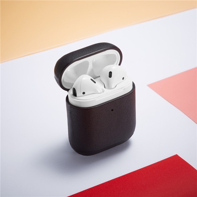 Colorful Genuine Leather Case for Apple AirPods with Charging Case (2019) / AirPods with Charging Case (2016) - Black-14