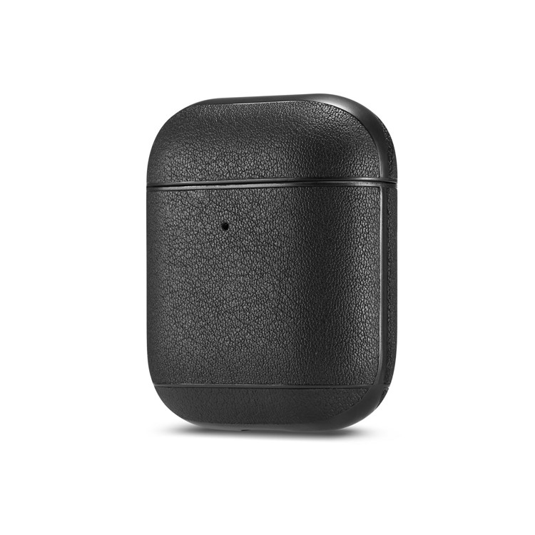 Colorful Genuine Leather Case for Apple AirPods with Charging Case (2019) / AirPods with Charging Case (2016) - Black-2