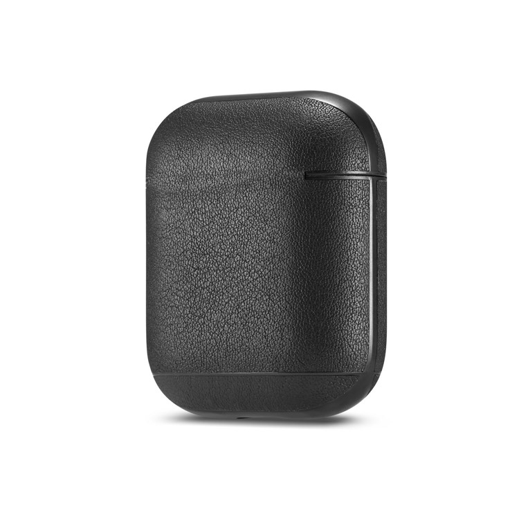 Colorful Genuine Leather Case for Apple AirPods with Charging Case (2019) / AirPods with Charging Case (2016) - Black-3