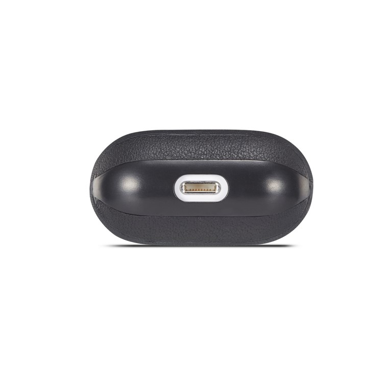 Colorful Genuine Leather Case for Apple AirPods with Charging Case (2019) / AirPods with Charging Case (2016) - Black-7