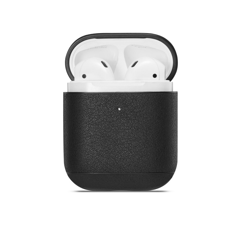 Colorful Genuine Leather Case for Apple AirPods with Charging Case (2019) / AirPods with Charging Case (2016) - Black-8