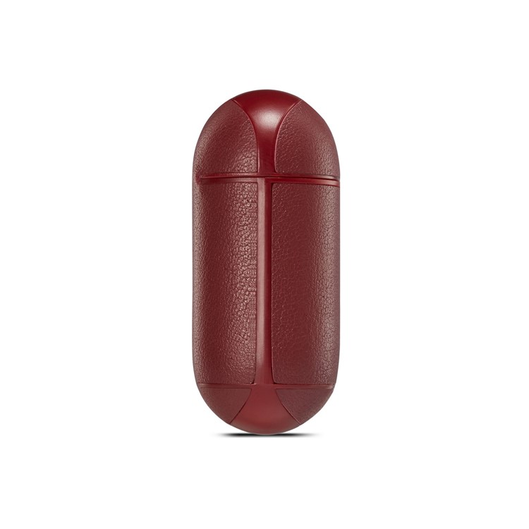 Colorful Genuine Leather Case for Apple AirPods with Charging Case (2019) / AirPods with Charging Case (2016) - Wine Red-6